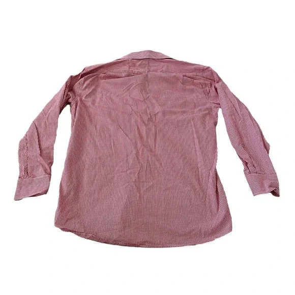 Tommy Hilfiger Dress Shirt Men Size 15.5 32-33 Red Gingham Plaid Checkered Work - Picture 5 of 8